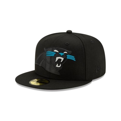 Black Carolina Panthers Hat - New Era NFL NFL Logo Elements 2.0 59FIFTY Fitted Caps USA5426389